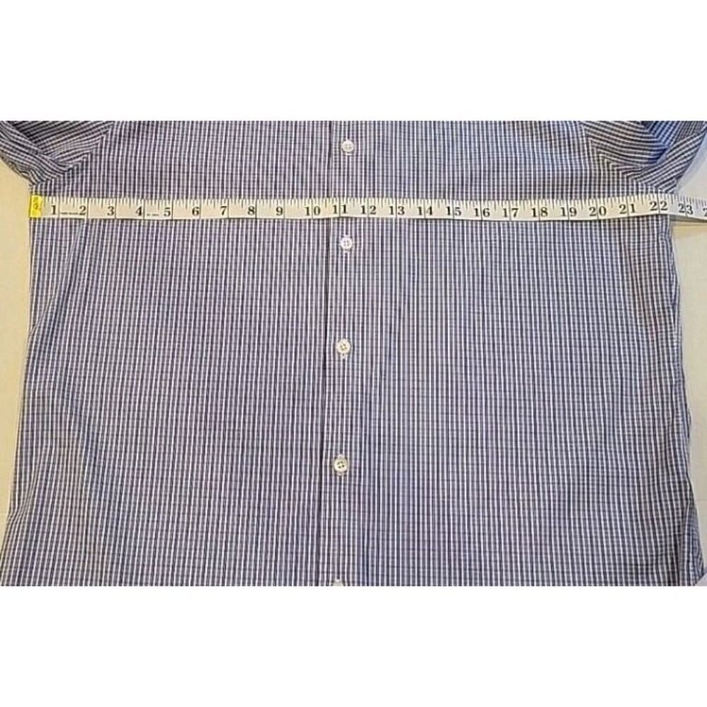Bonobos Stretch Mens Standard Fit Blue White Check Dress Shirt Size 16‎ 32 EUC - Picture 4 of 8
